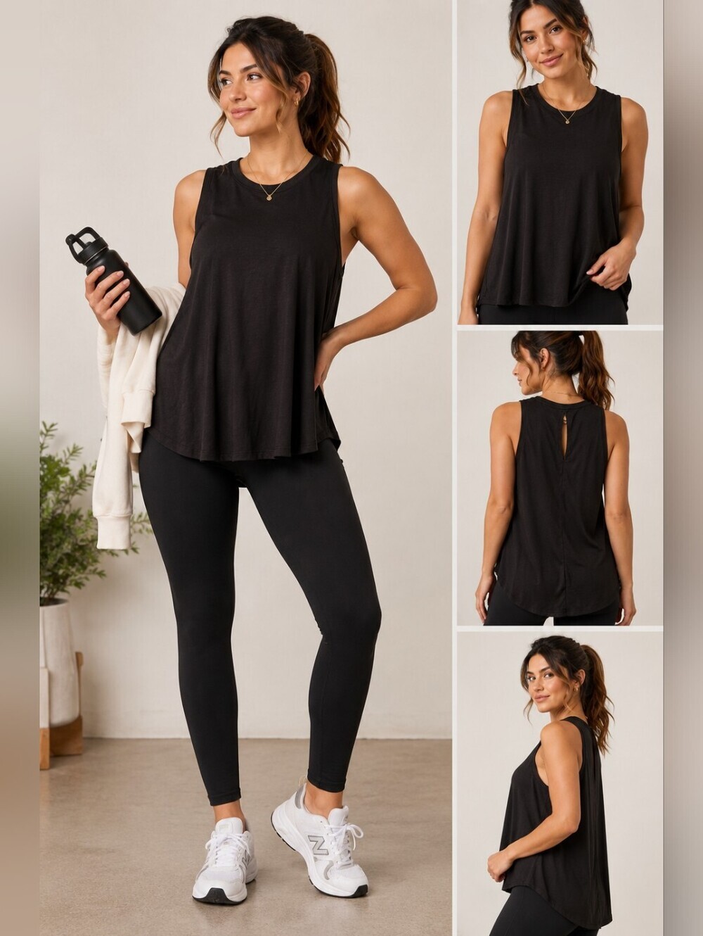 ✨ Halogen Black Swing Tank Top Small✨